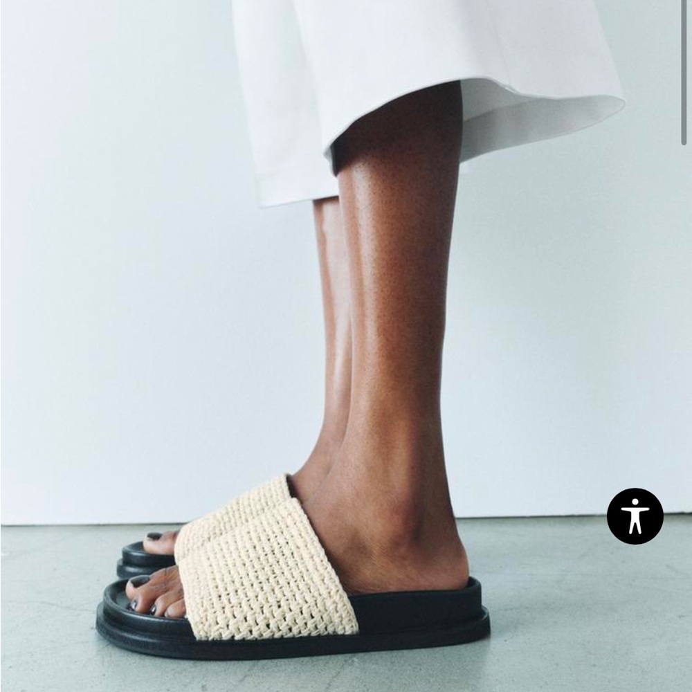 NWT Zara Woven Flat Sandal